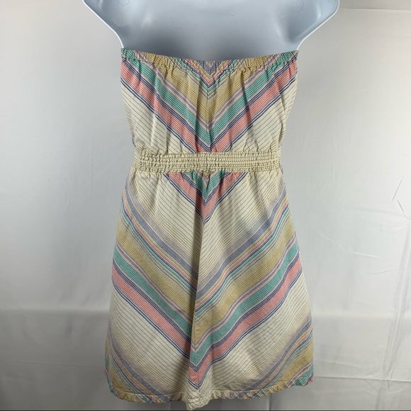 Mossimo Pastel Rainbow Chevron mini Dress Striped Strapless - Picture 2 of 14